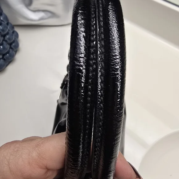 Salvatore Ferragamo Black Patent  Leather Handbag ( EUC! - Picture 9 of 14